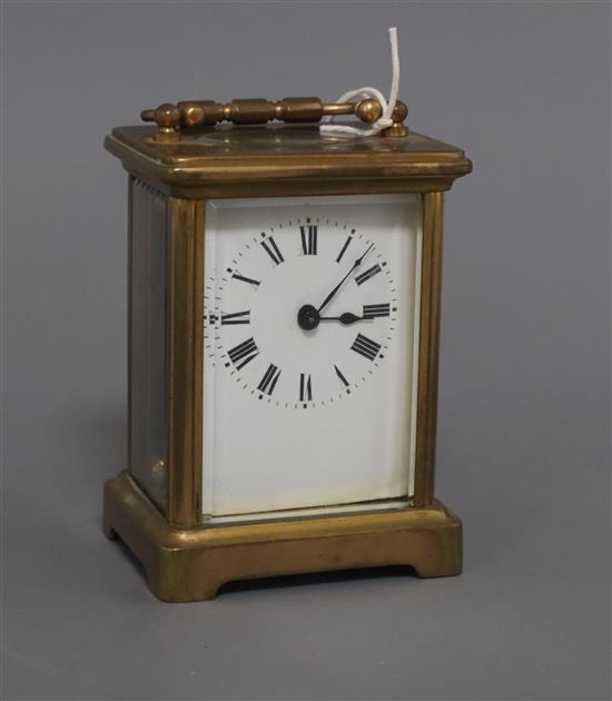 A French carriage timepiece, cased